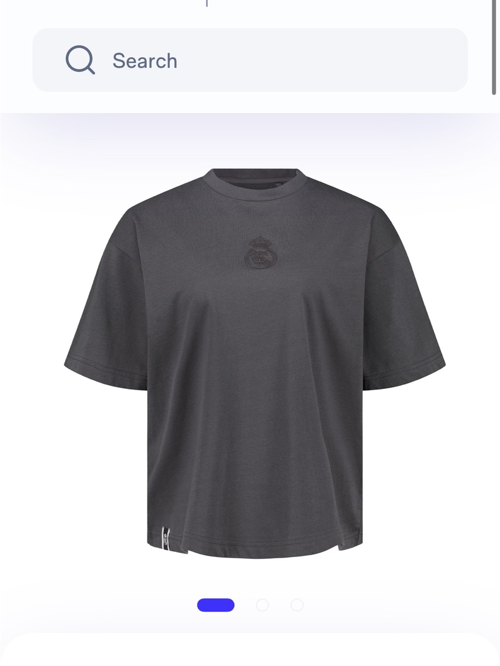 Real Madrid Vintage Oversized Crew Neck T-Shirt - Charcoal Large
